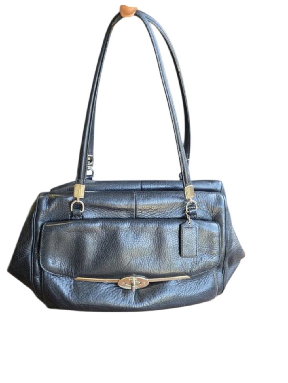 Coach Madison Madeline East/West Satchel Black Leather